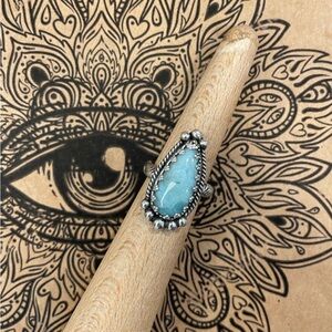[Handmade] Larimar Sterling adjustable ring